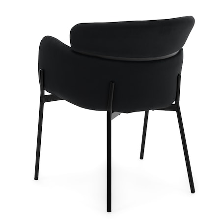 Krzesło tapicerowane welurowe do salonu BOLZANO czarne