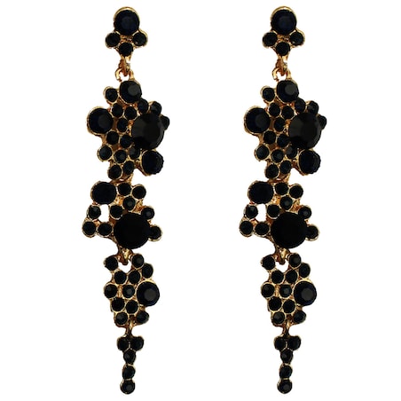 Kolczyki czarne DŁUGIE ELEGANCKIE wiszące cyrkonie