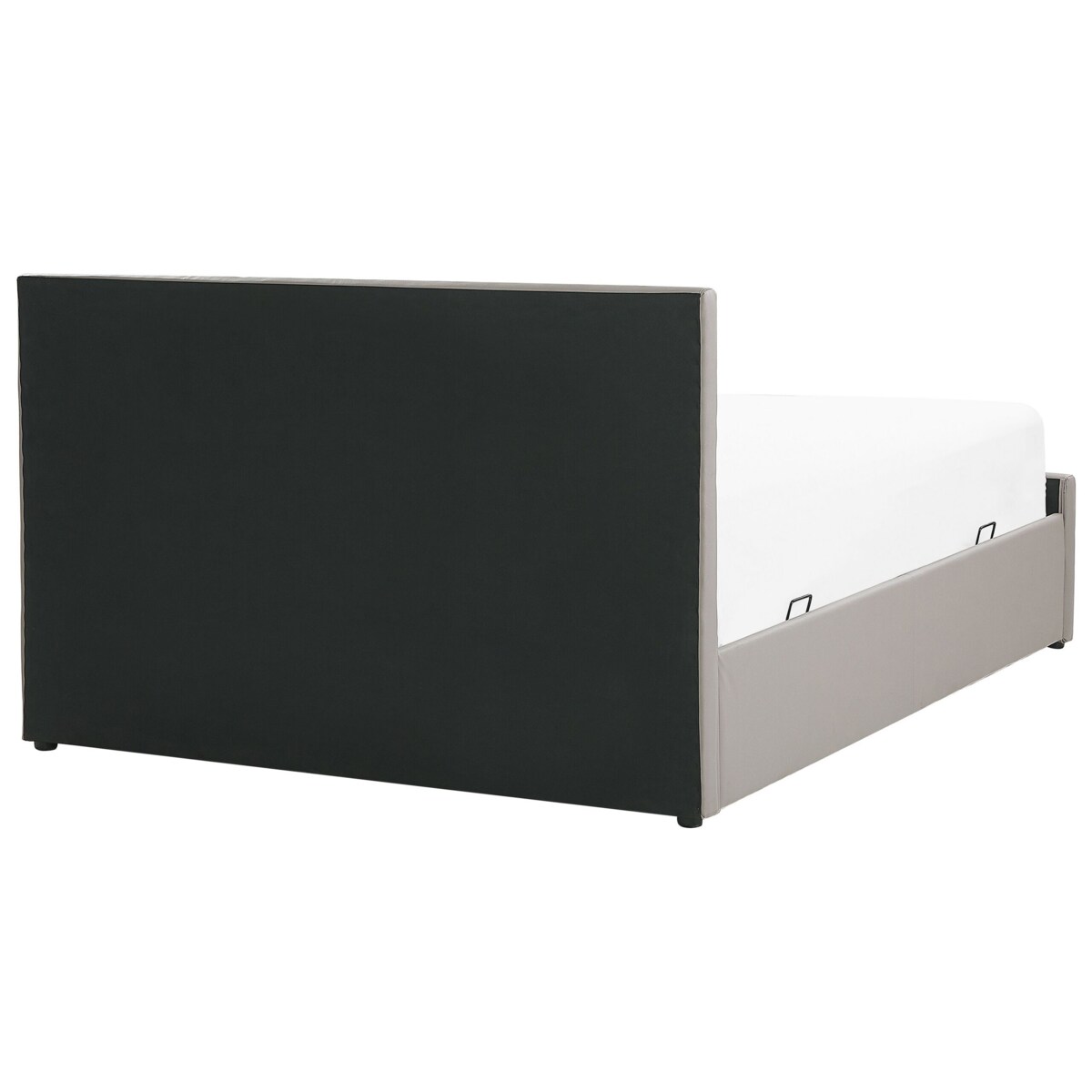 Łóżko z pojemnikiem ekoskóra 180 x 200 cm beżowoszare ROCHEFORT