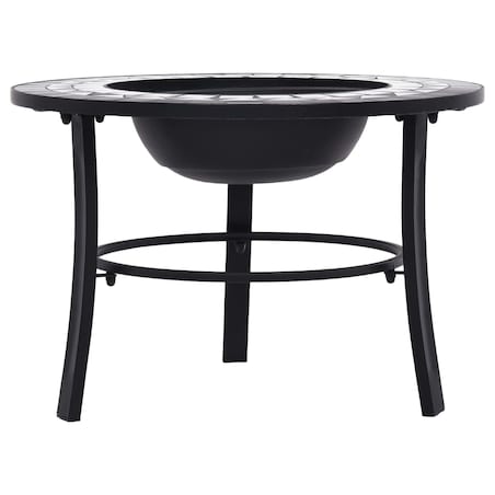 vidaXL Palenisko z mozaiką, czarno-białe, 68 cm, ceramika