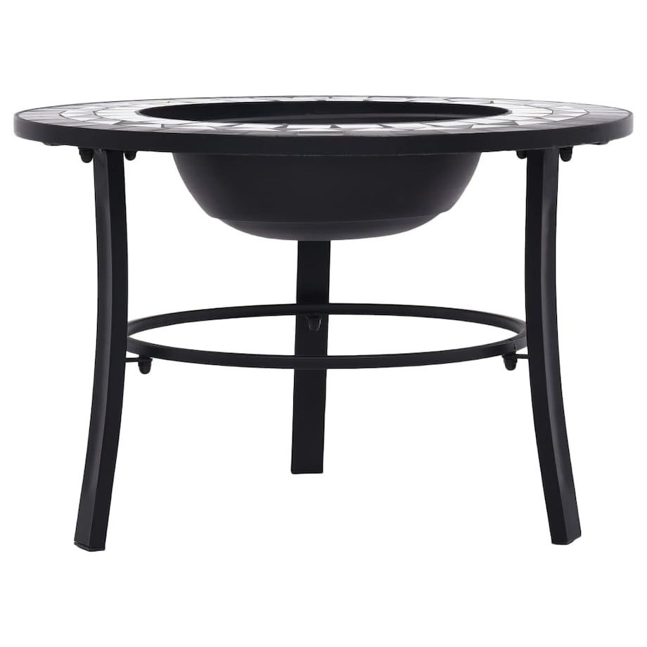 vidaXL Palenisko z mozaiką, czarno-białe, 68 cm, ceramika