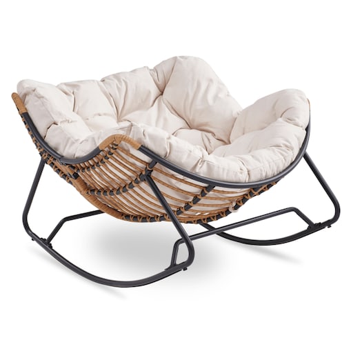 Fotel Leżak Ogrodowy Bujany Bujak Leżanka Do Salonu Na Taras ELTON Beż