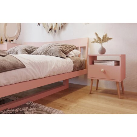 Szafka nocna LEBEL różowa