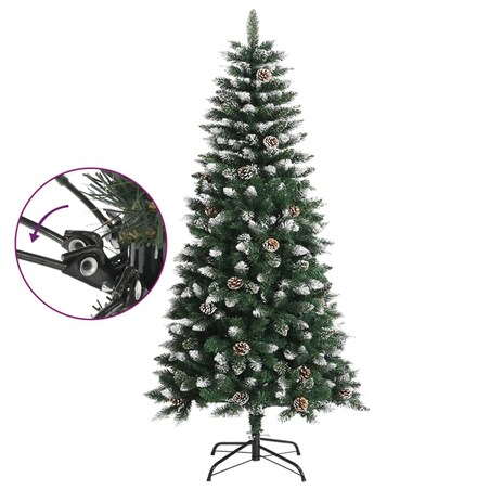 vidaXL Sztuczna choinka ze stojakiem, zielona, 120 cm, PVC