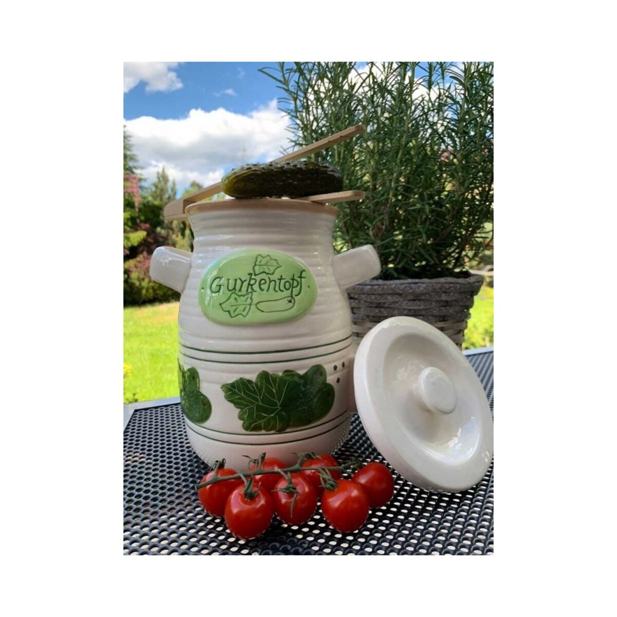Alpenburg słój ceramiczny do ogórków 4l+ szczypce 8550