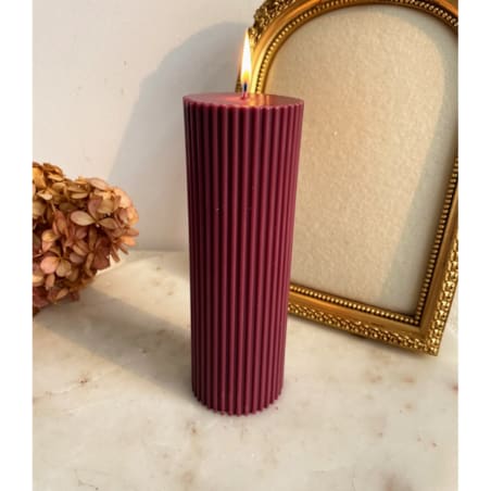 Świeca ekologiczna sojowa dekoracyjna kolumnowa "Burgundy Touch" 150x50mm