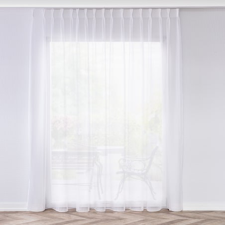 Firana na haczykach flex podwójnych 300x265 biały