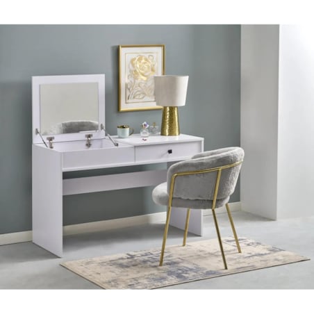 Toaletka MEGAN biała z lustrem