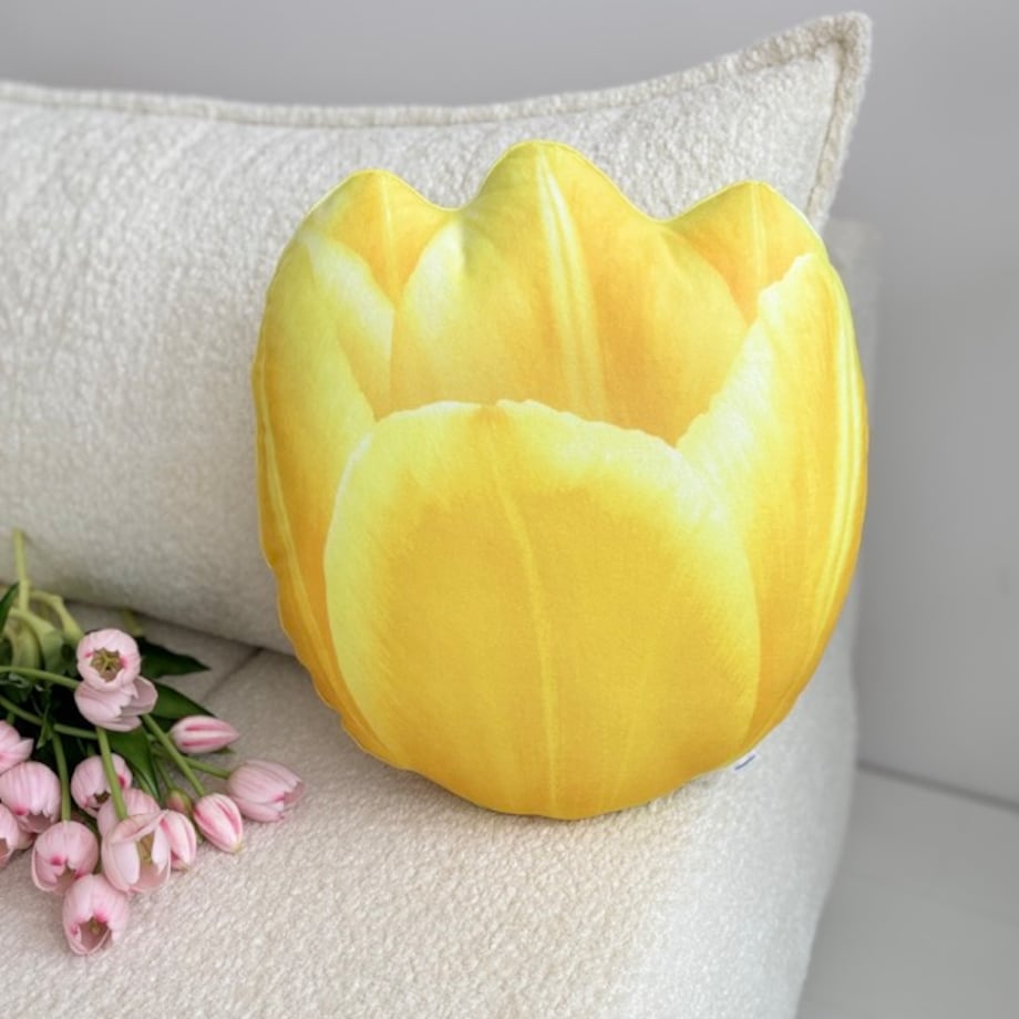 Poduszka kwiat duży żółty Tulipan