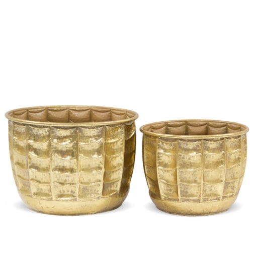 Osłonka 2 szt. metalowa złota 23,5x33,5 i 20,5x27,5 cm MARREN