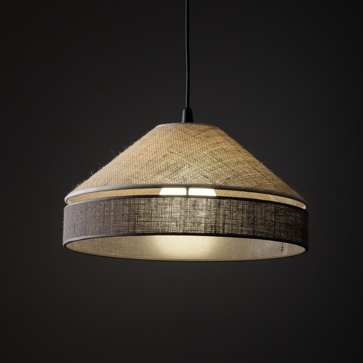 Eliss Black Juta Lampa Wiszaca 1Xe27