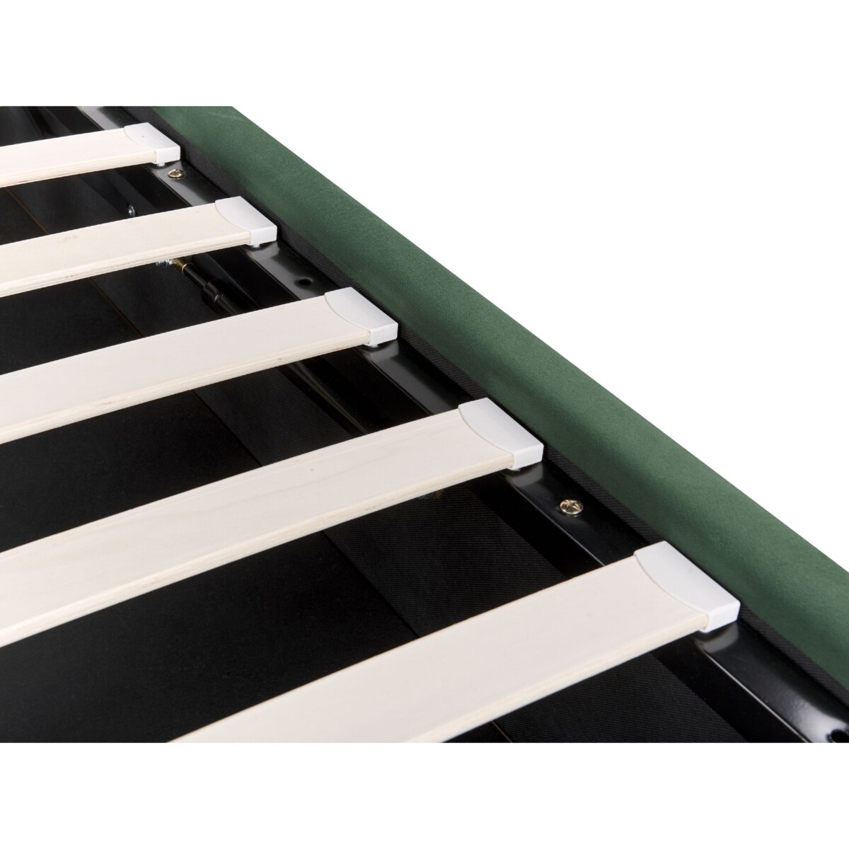 Łóżko z pojemnikiem welurowe 160 x 200 cm zielone SEZANNE