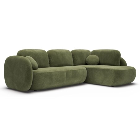 Nowoczesny Narożnik rozkładany OLIVIO II, prawy, zielony