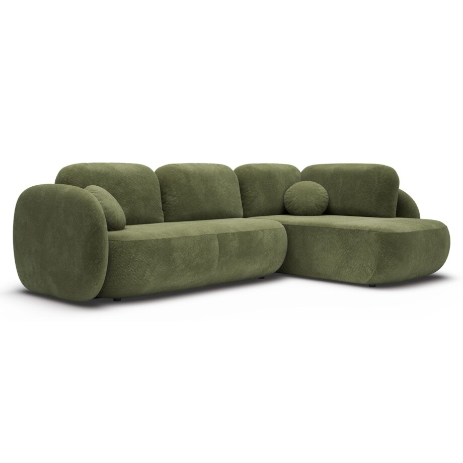 Nowoczesny Narożnik rozkładany OLIVIO II, prawy, zielony