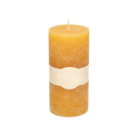 Świeca Lea 15cm mustard, 7 x 15 cm