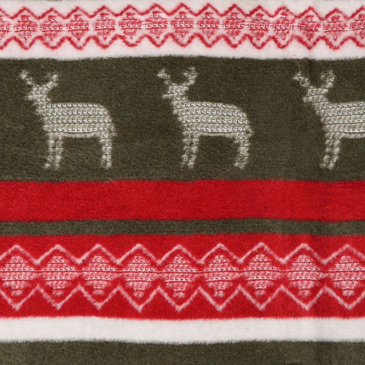 Koc bawełniany Darymex 150x200 Christmas, świąteczny, w renifery, czerwony, zielony i biały
