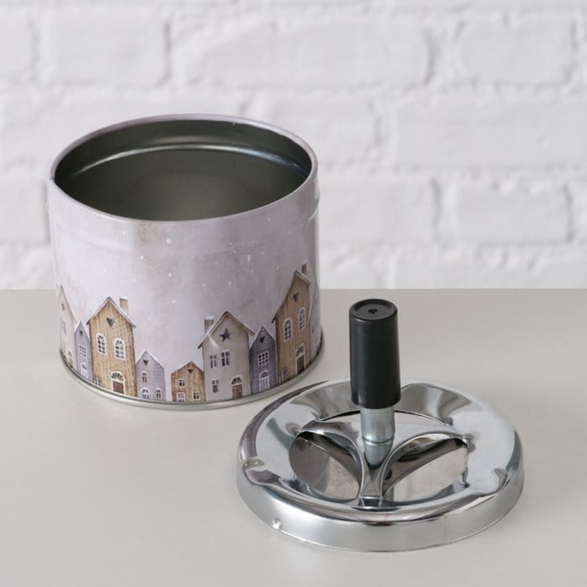 Popielniczka Zewnętrzna Houses 12 cm Stal Nierdzewna Zamykana na Taras