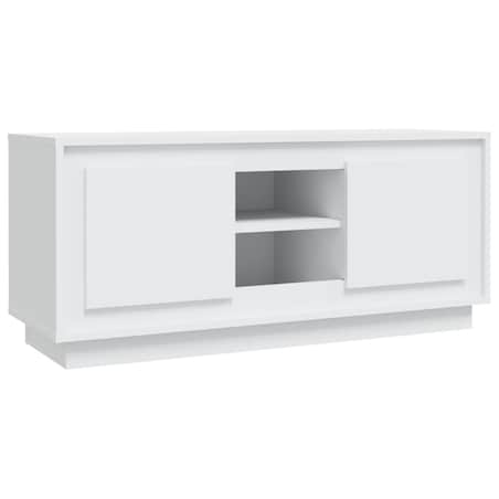 vidaXL Szafka pod TV, biała, 102x35x45 cm, materiał drewnopochodny