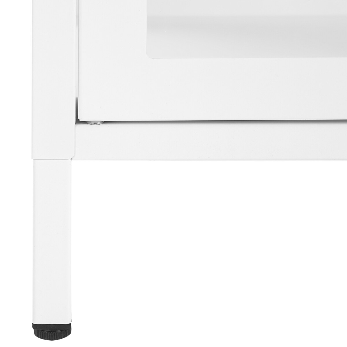 Szafka ze szklanymi drzwiami NEWPORT Metal 115 cm Biały