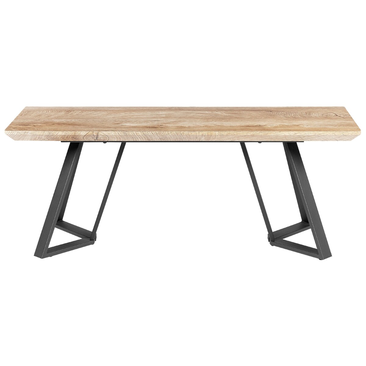 Ławka do jadalni jasne drewno z czarnym UPTON