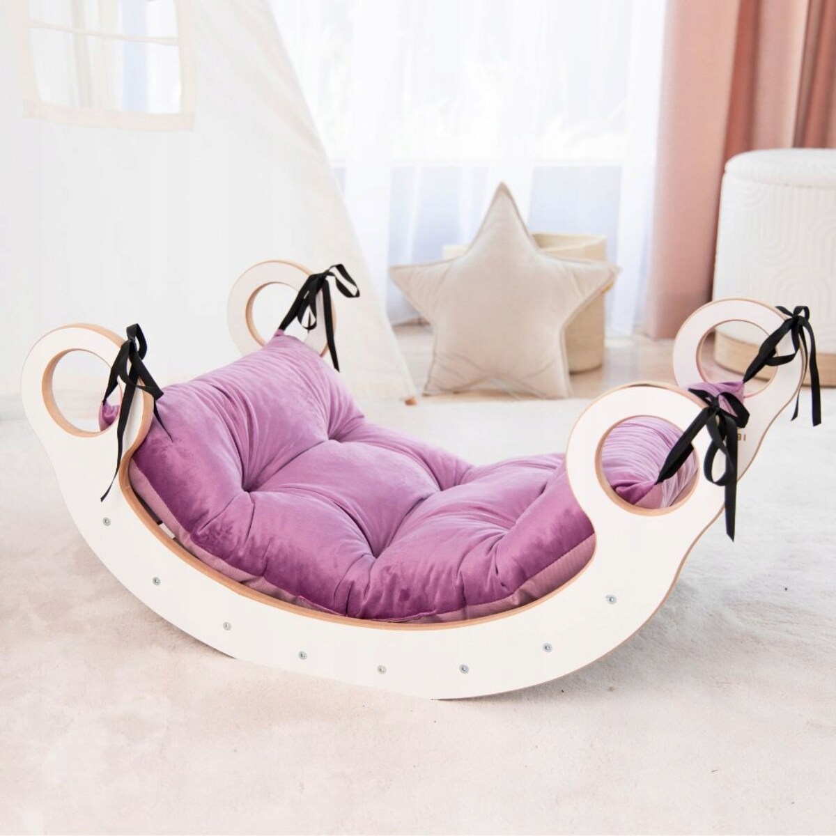 Zestaw Bujak Montessori + Ścianka + Zjeżdżalnia +Poduszka DREWNO CERTYFIKAT