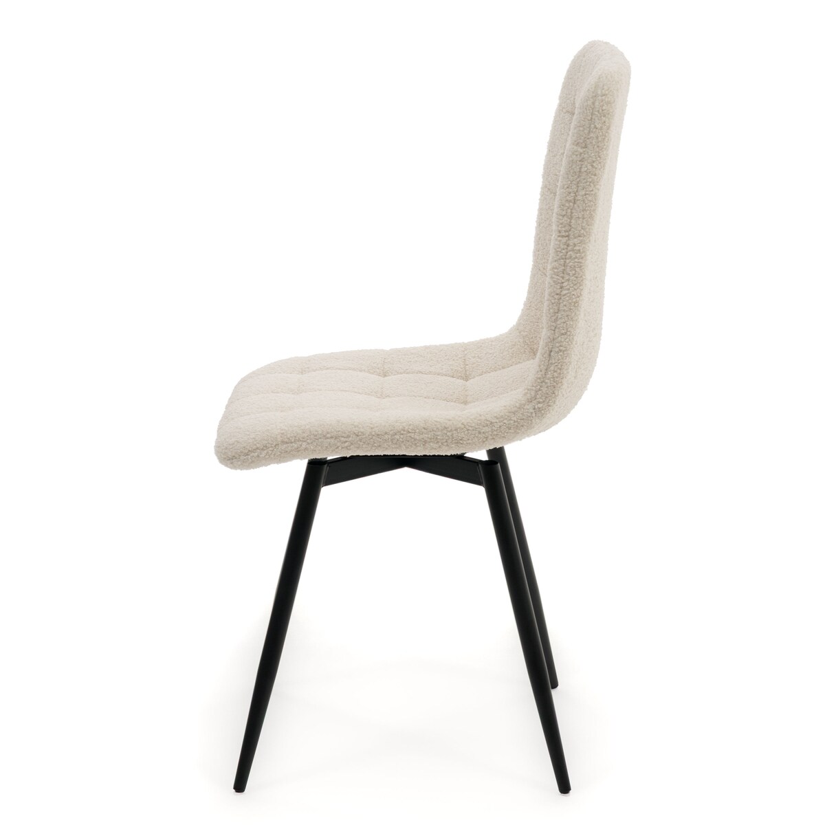 Krzesło tapicerowane obrotowe do salonu ARCO jasnobeżowy boucle