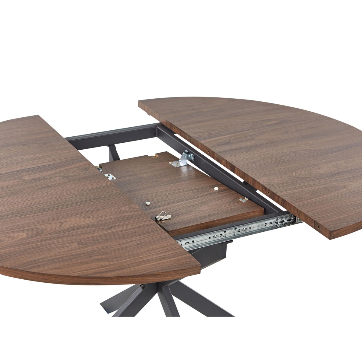 Stół do jadalni rozkładany FRIONA Ciemnobrązowy 110/140 cm 110 cm Drewno