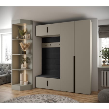 Garderoba do przedpokoju INOVA 1 Z18 kaszmir+czarny+manila18