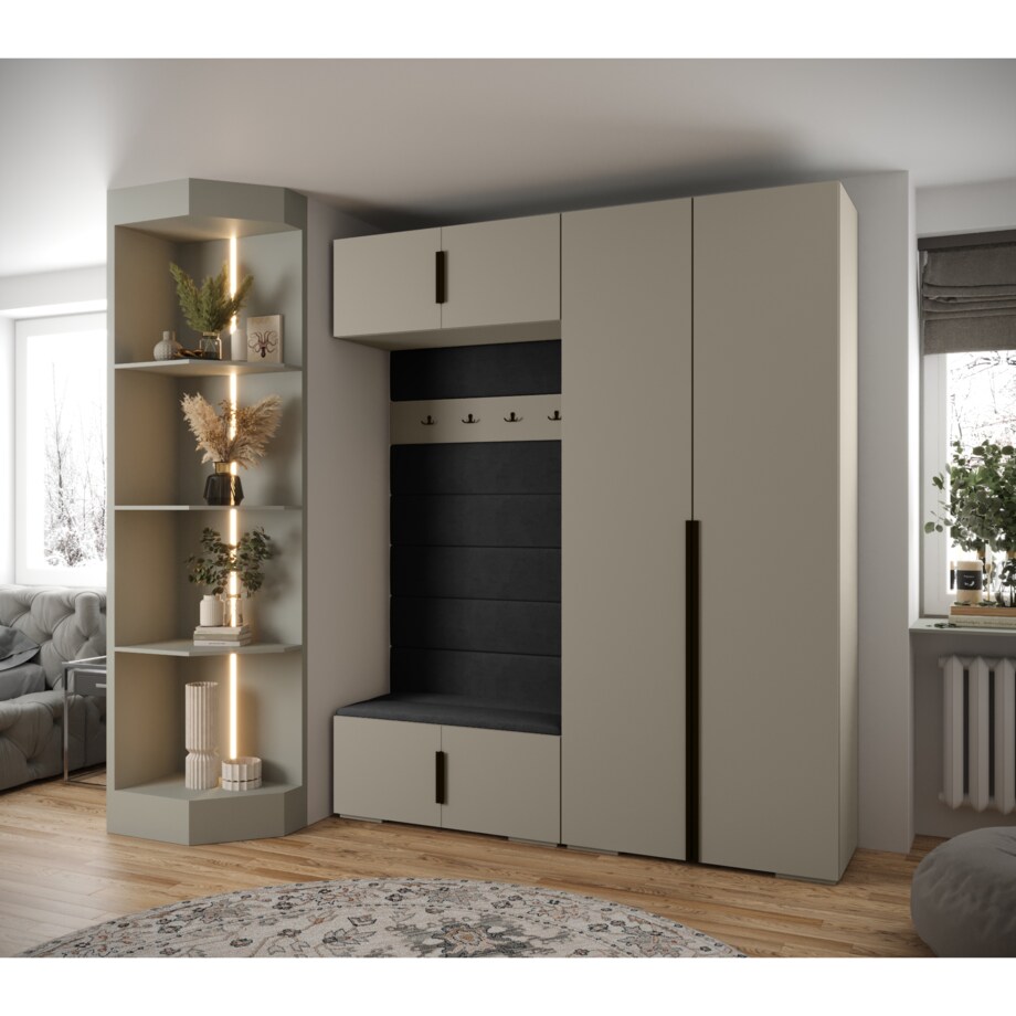 Garderoba do przedpokoju INOVA 1 Z18 kaszmir+czarny+manila18