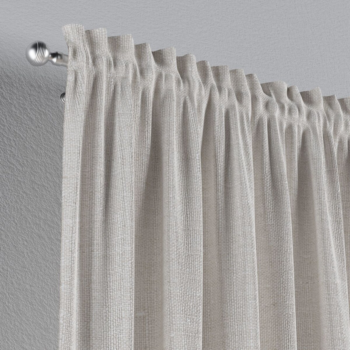 Zasłona na kanale z grzywką 1 szt. 130x260 śmietankowy biały