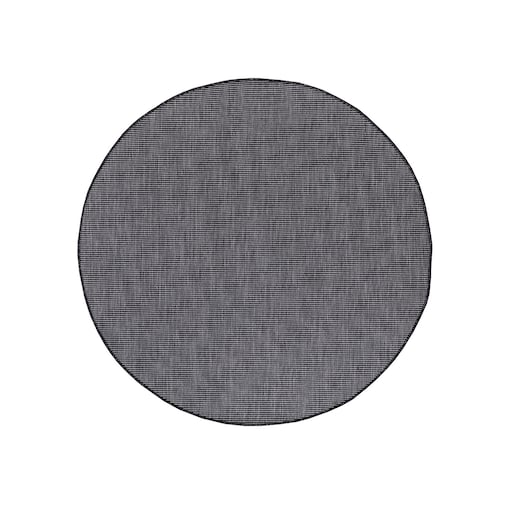 Dywan okrągły na zewnątrz i do wnętrz gładki Paloa 27780 Grafit 200x200