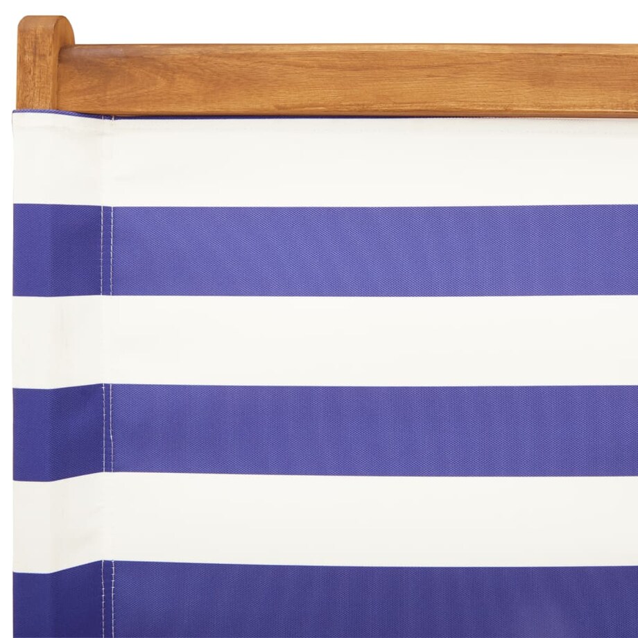 vidaXL Krzesła ogrodowe, 2 szt., niebiesko-białe, akacja i tkanina