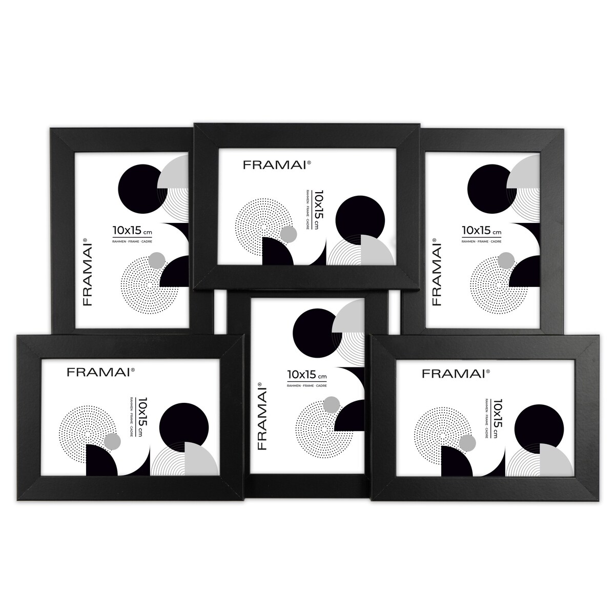 Multirama ramka na zdjęcia 6 zdjęć. Czarna multirama na sześć zdjęć 10x15 cm Ramka na zdjęcia 6 w 1 MULTI HEN 2 FRAMAI