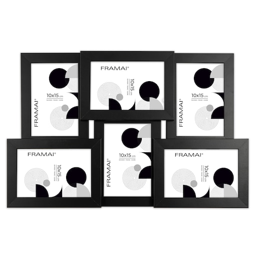 Multirama ramka na zdjęcia 6 zdjęć. Czarna multirama na sześć zdjęć 10x15 cm Ramka na zdjęcia 6 w 1 MULTI HEN 2 FRAMAI