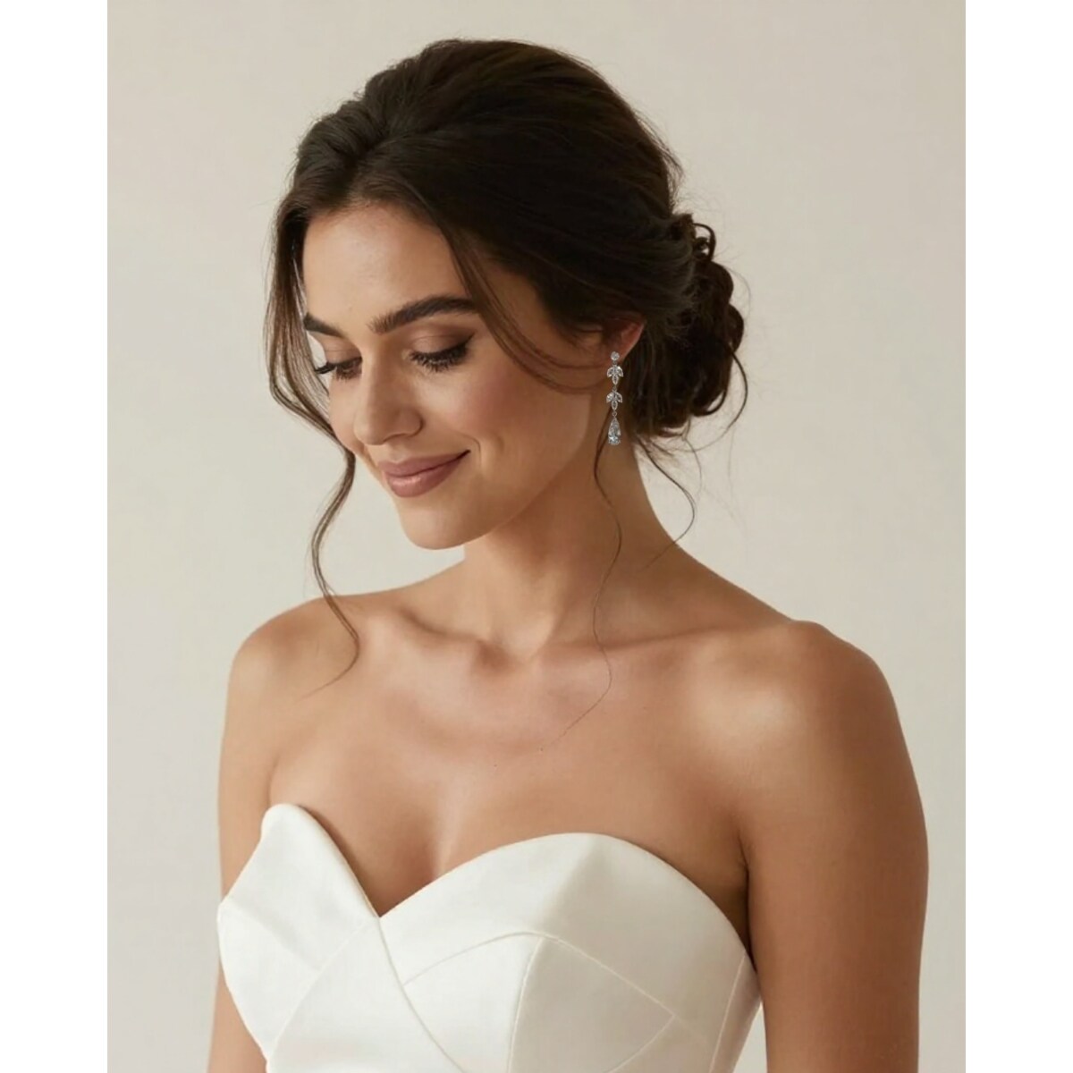 Długie kolczyki łezki listki WISZĄCE eleganckie ŚLUBNE ROSE gold okazja