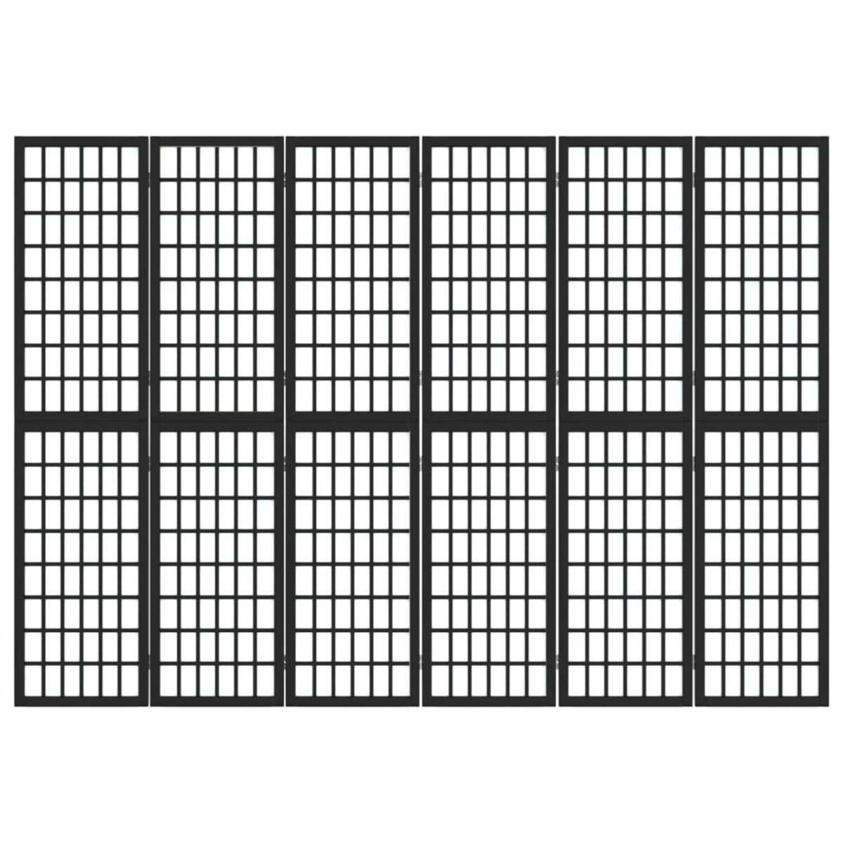 vidaXL Składany parawan 6-panelowy, styl japoński, 240x170 cm, czarny