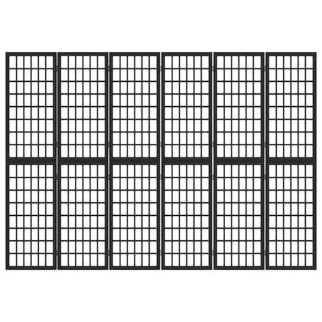 vidaXL Składany parawan 6-panelowy, styl japoński, 240x170 cm, czarny