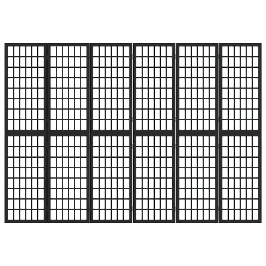 vidaXL Składany parawan 6-panelowy, styl japoński, 240x170 cm, czarny