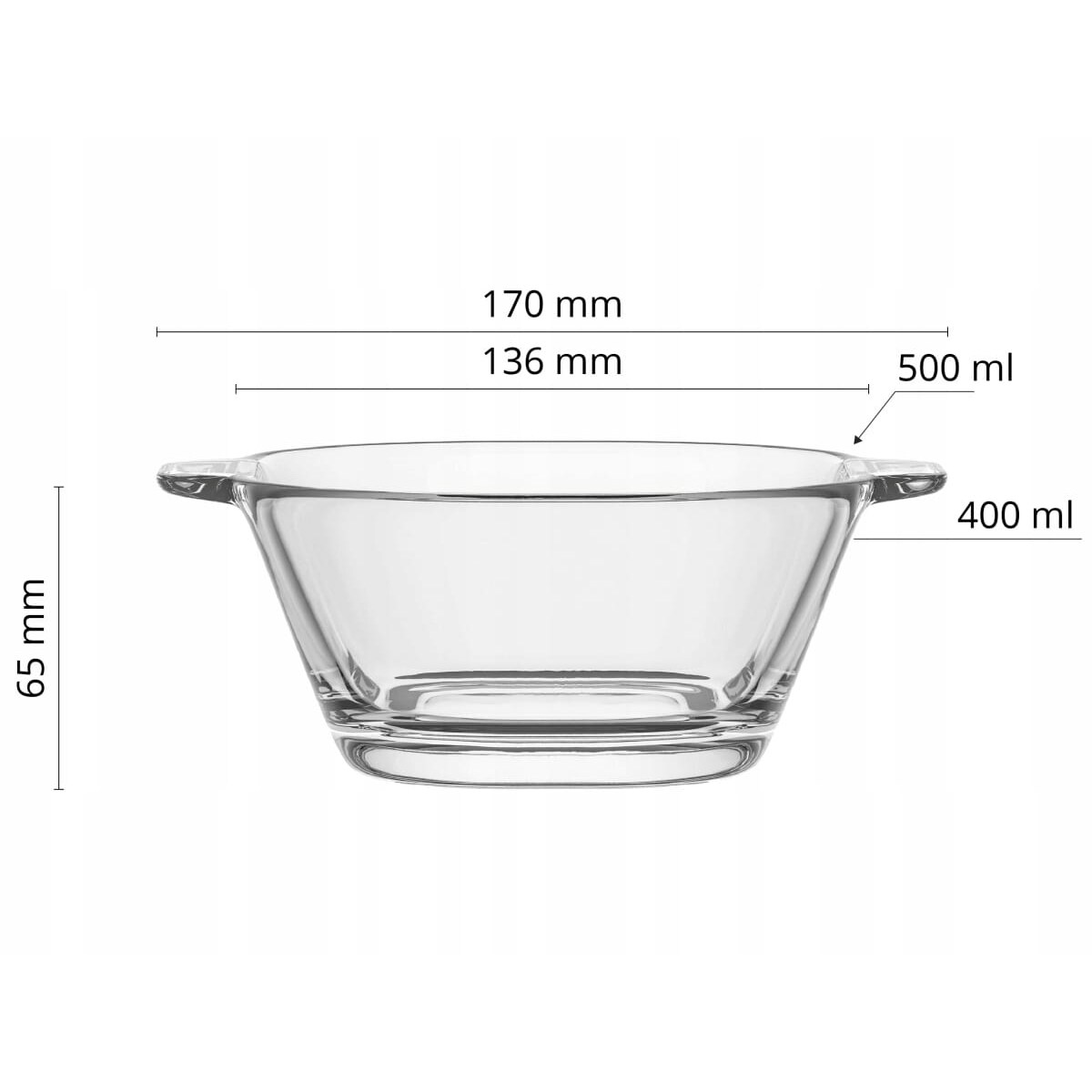 Miska Bulionówka 500 ml miseczka do Zup Sałatek Sosów Przekąsek Bezbarwna