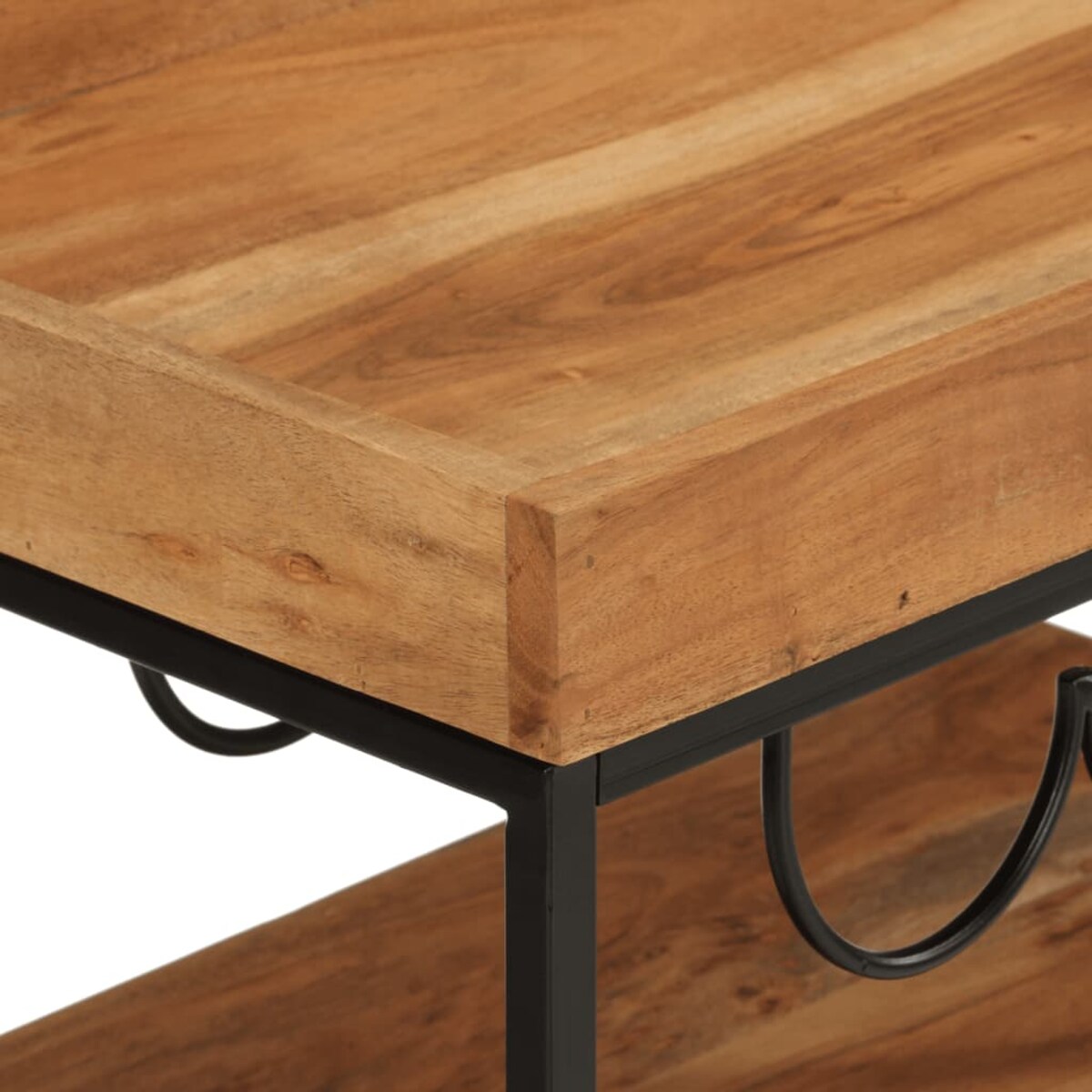 vidaXL Wózek barowy, 60x40x80 cm, lite drewno akacjowe i żelazo