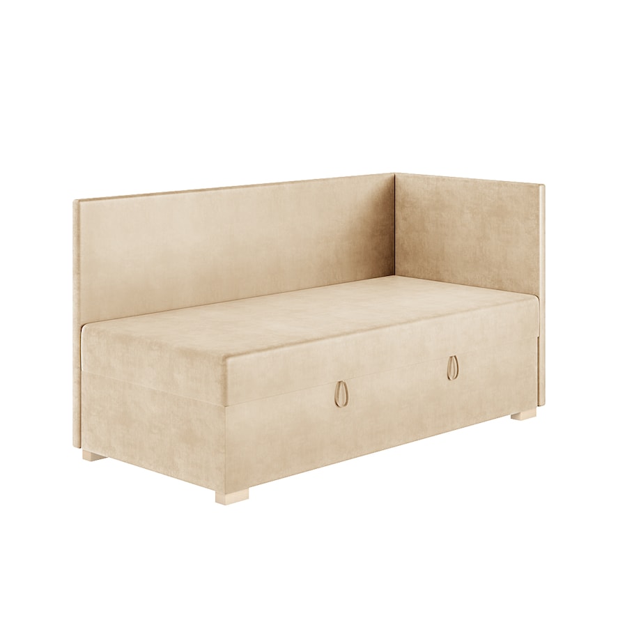 Mesonica Łóżko Flexi, beżowe, 90x200, Prawostronne