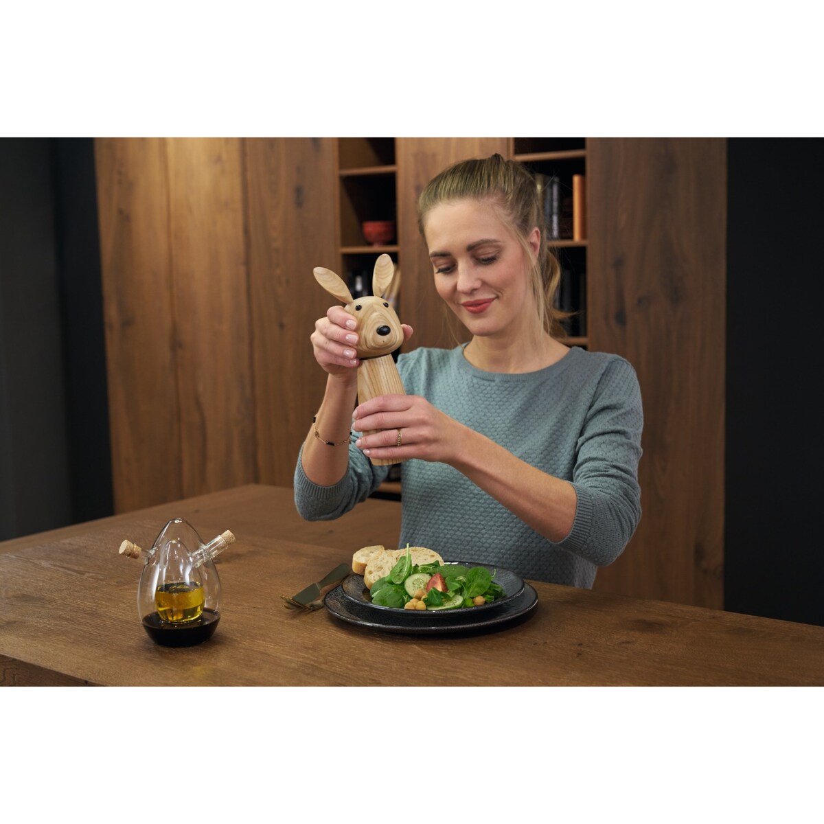 Drewniany młynek do przypraw KRÓLIK CUCINA - Leonardo