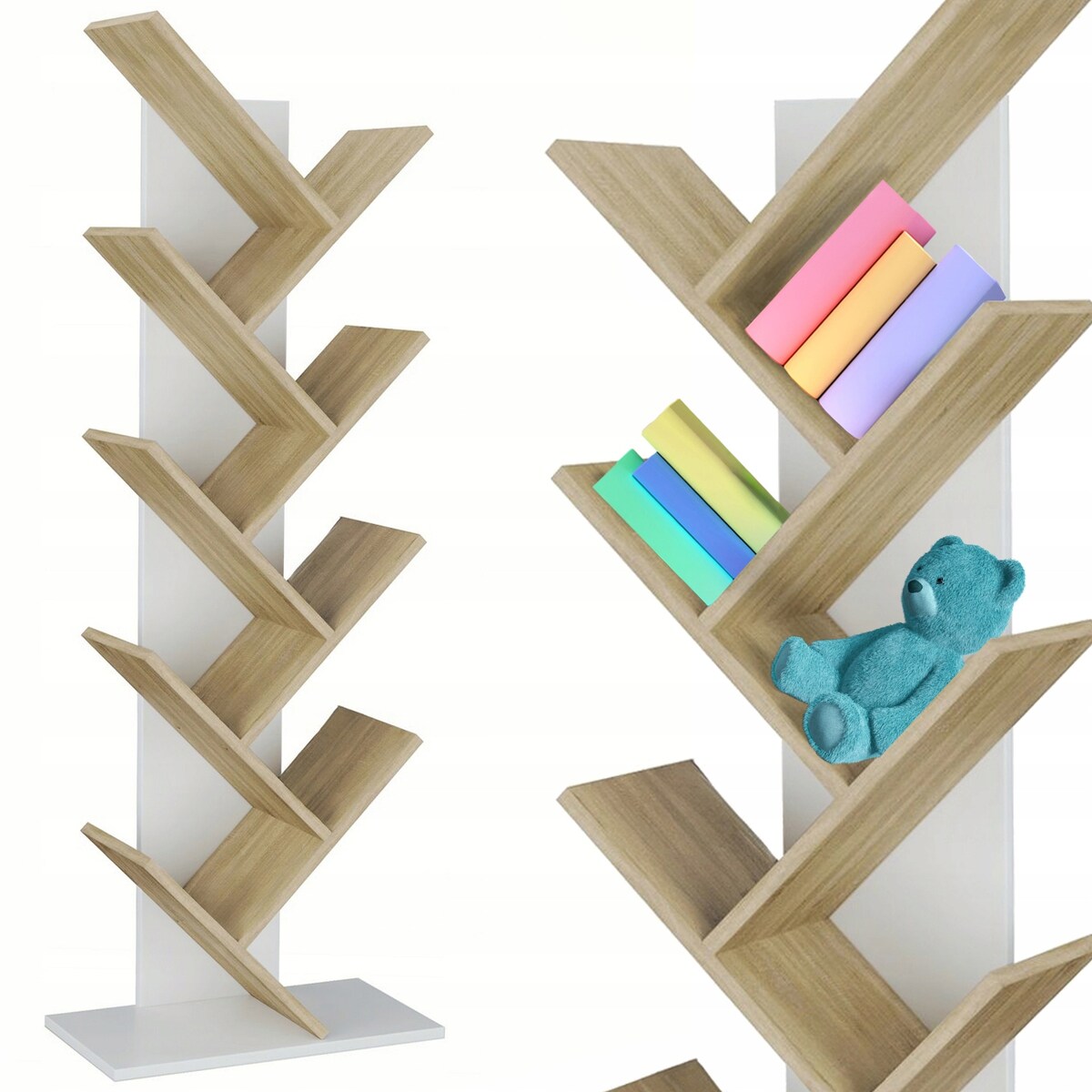 Regał na książki JUMI wąski otwarty boho