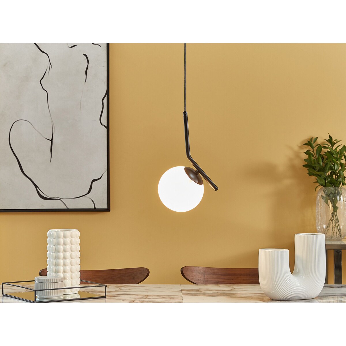 Lampa wisząca szklana czarna WAPITI