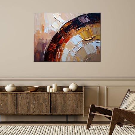 Feeby Obraz nowoczesny do salonu, Kolorowa Abstrakcja Półokręgi 120x80