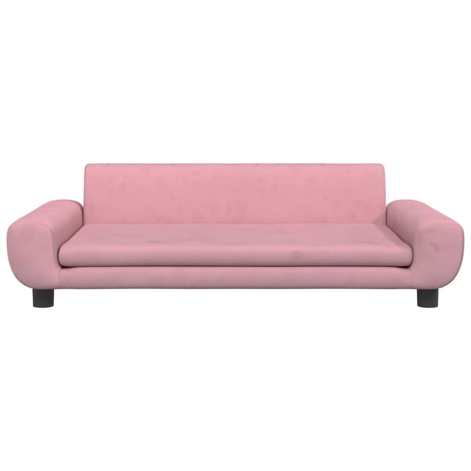 vidaXL Sofa dla dzieci, różowa, 100x54x33 cm, aksamit