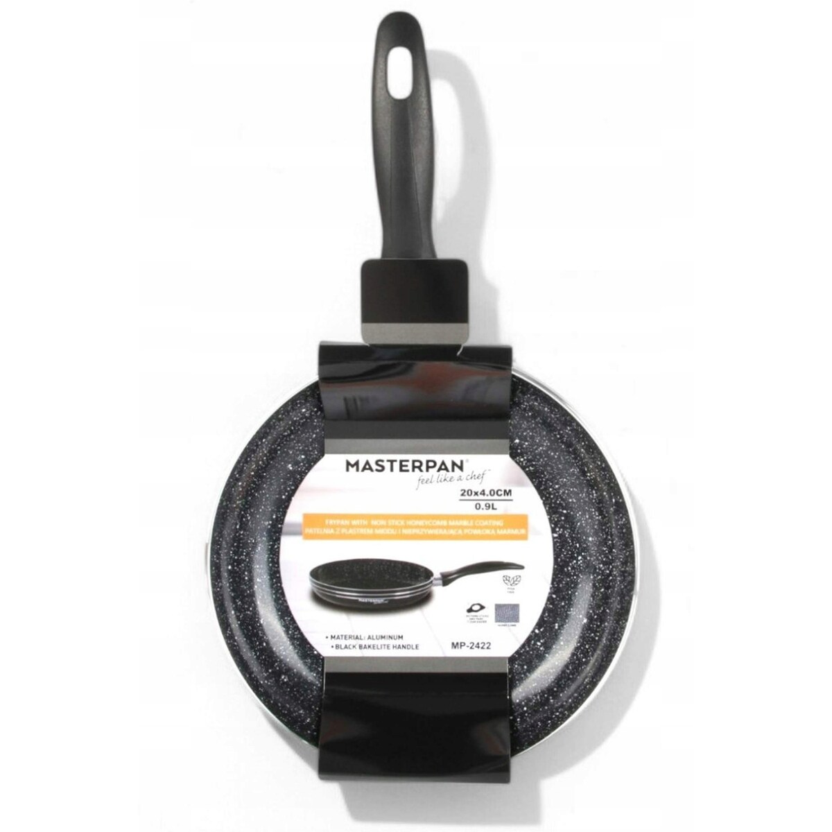 Lekka Patelnia Granitowa 20 Cm Plaster Miodu Indukcja Gaz 0.9L 4.0 Cm