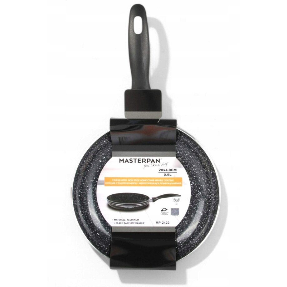 Lekka Patelnia Granitowa 20 Cm Plaster Miodu Indukcja Gaz 0.9L 4.0 Cm