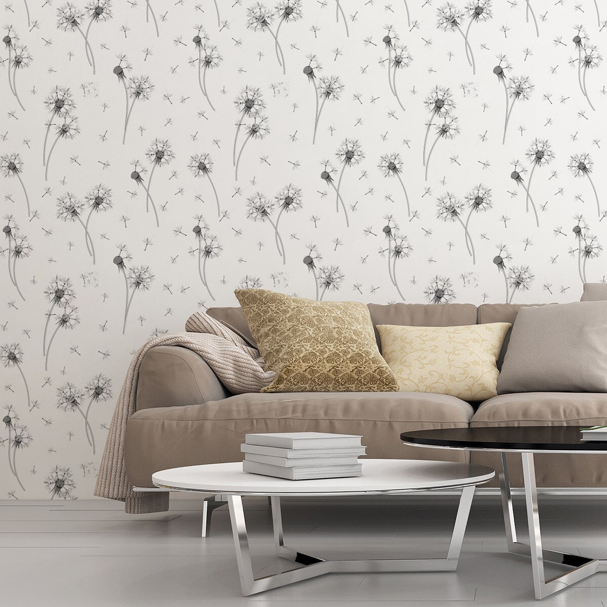 Tapeta Czarno-Białe DMUCHAWCE Natura