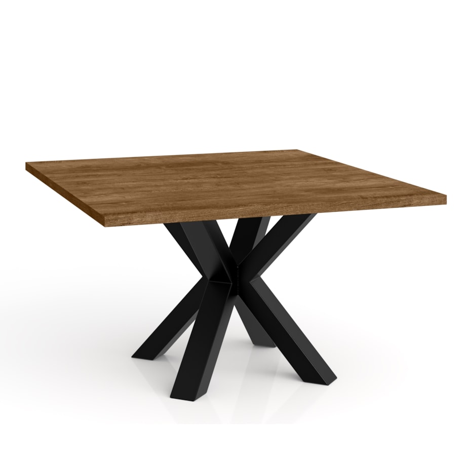 Stolik kawowy NEO kwadratowy 80x80 z metalową podstawą- dąb lefkas